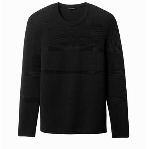 Aether Men’s Black Merino Wool Cooper Sweater Crewneck